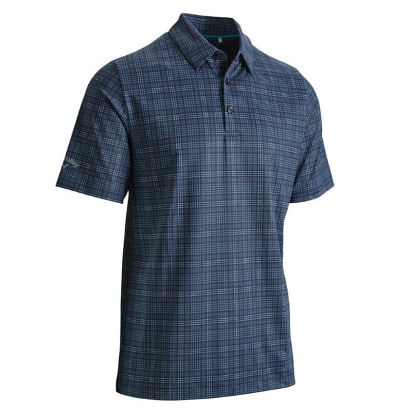Callaway Mens Marled Faded Geo Print Golf Polo